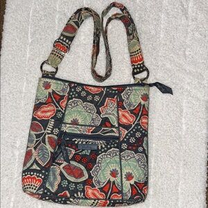 Vera Bradley Red and Green Floral Crossbody Bag